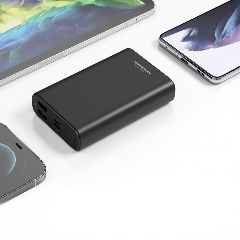 (12W) Evergreen 10000mAh 3 x USB / Micro USB / USB C / Powerbank Ladegerät Power Delivery 3.0 Quick Charge (EVG00001) - Black