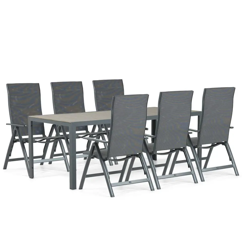 Tuinset 4 personen 200 cm Aluminium/textileen Grijs Hartman Sitges/Solare