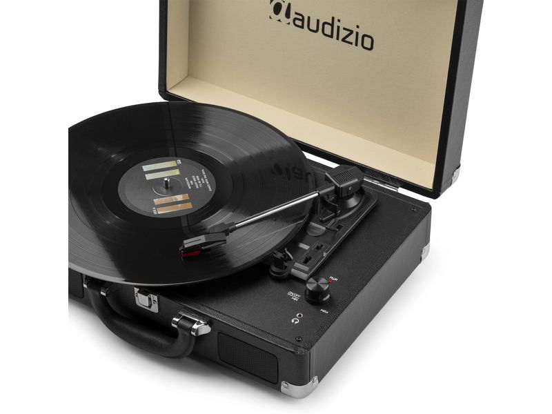 Audizio Plattenspieler RP114 Schwarz Stilvoller Plattenspieler im Kofferdesign