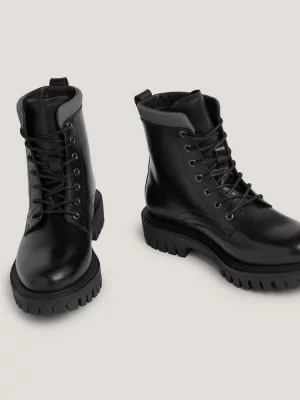 Botas de couro premium com sola tratorada robusta