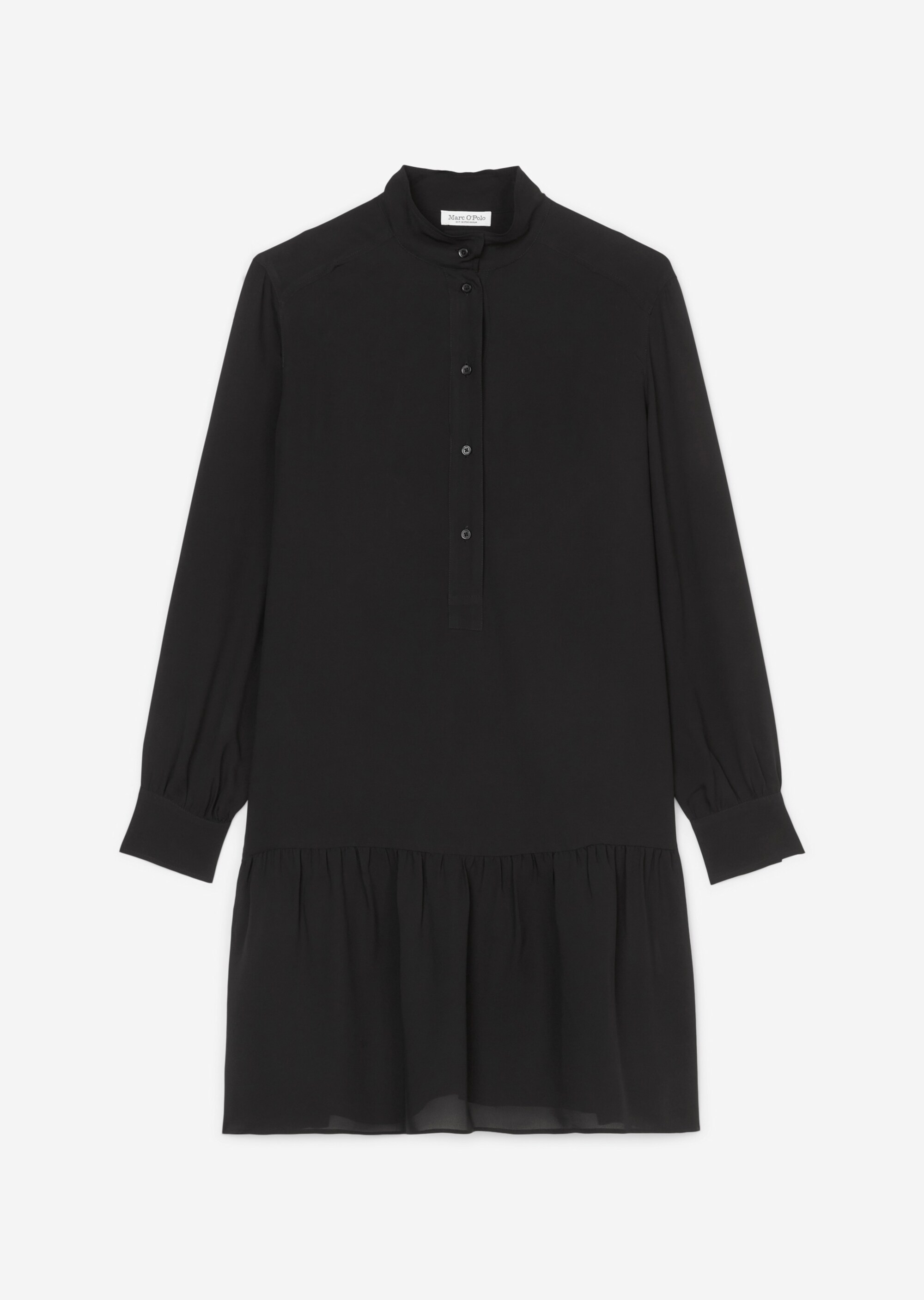 Kurzes A-Linien-Kleid looseaus Cupro-Viskose-Mix