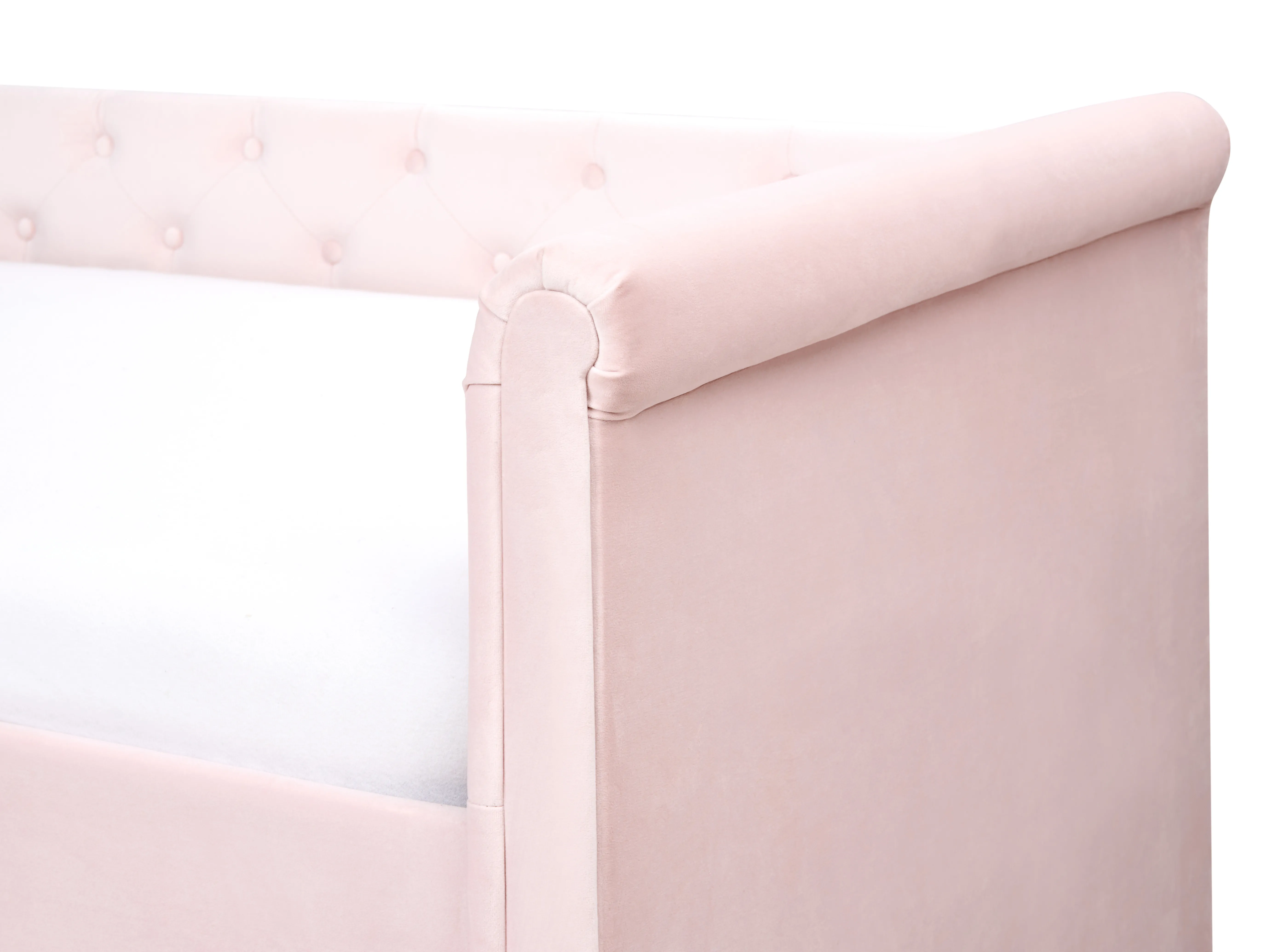 Onderschuifbed Fluweel LIBOURNE 90 x 200 cm Pastelroze