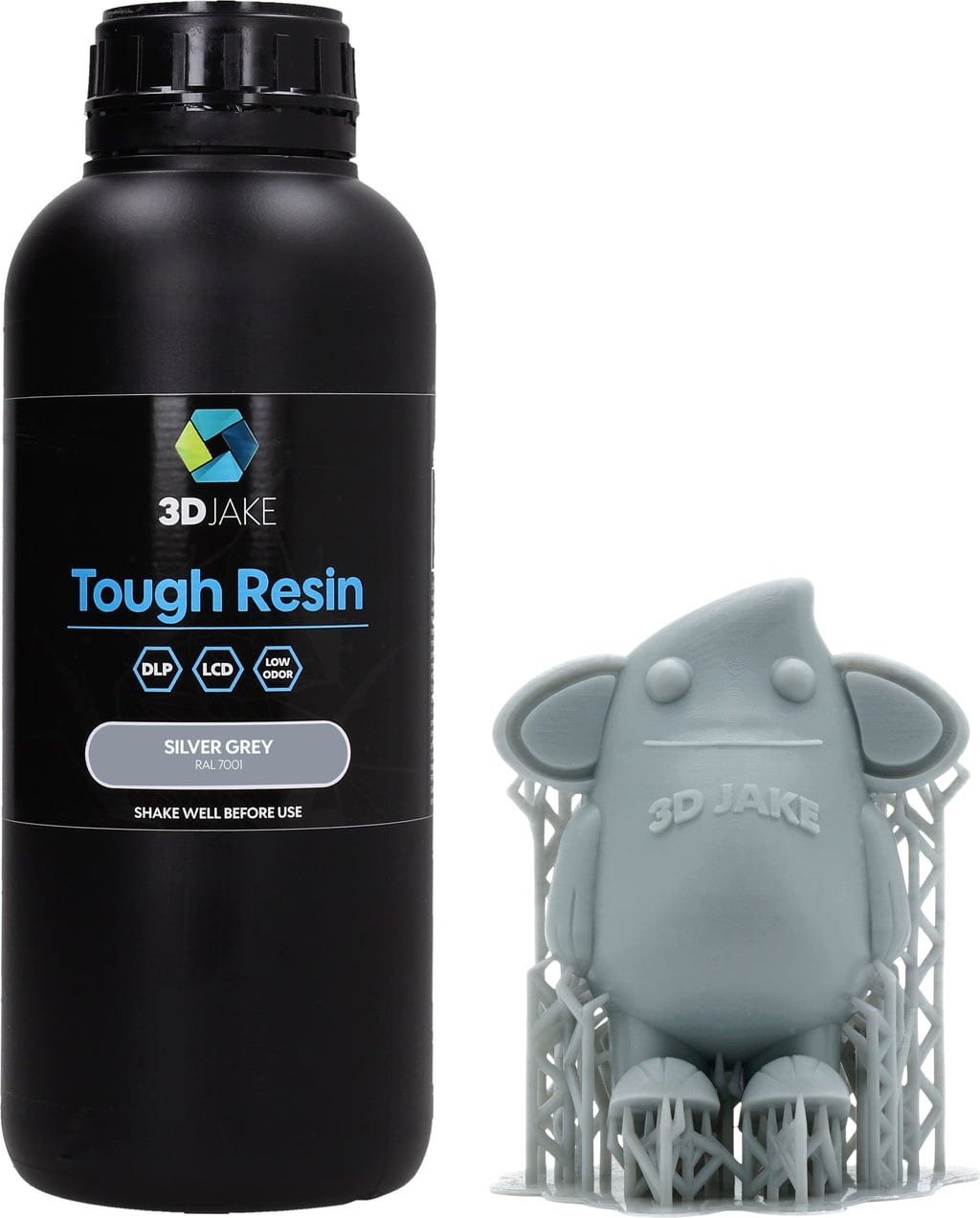 3DJAKE  Tough Resin Silbergrau, 1.000 g    Harz für anspruchsvolle Druckprojekte in Silbergrau