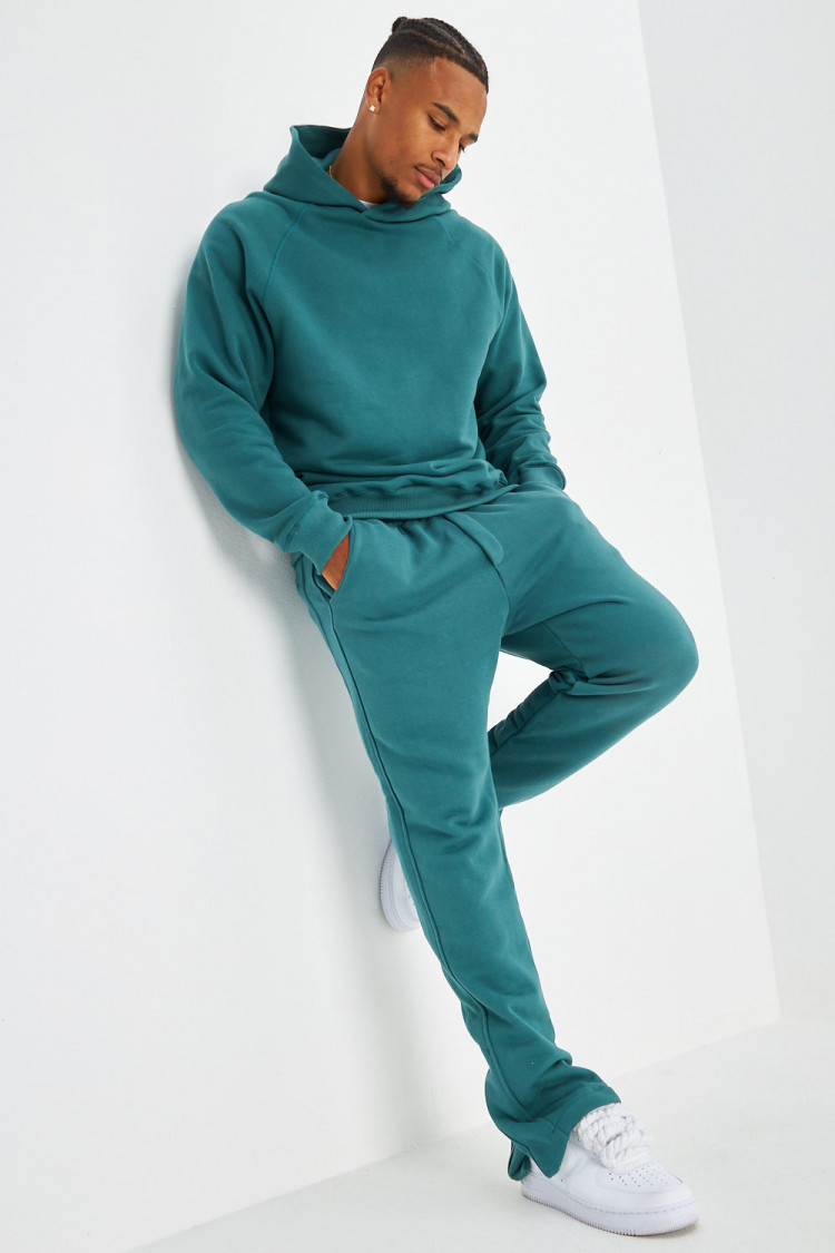 Ensemble 2 pièces sweat + jogging vert/bleu