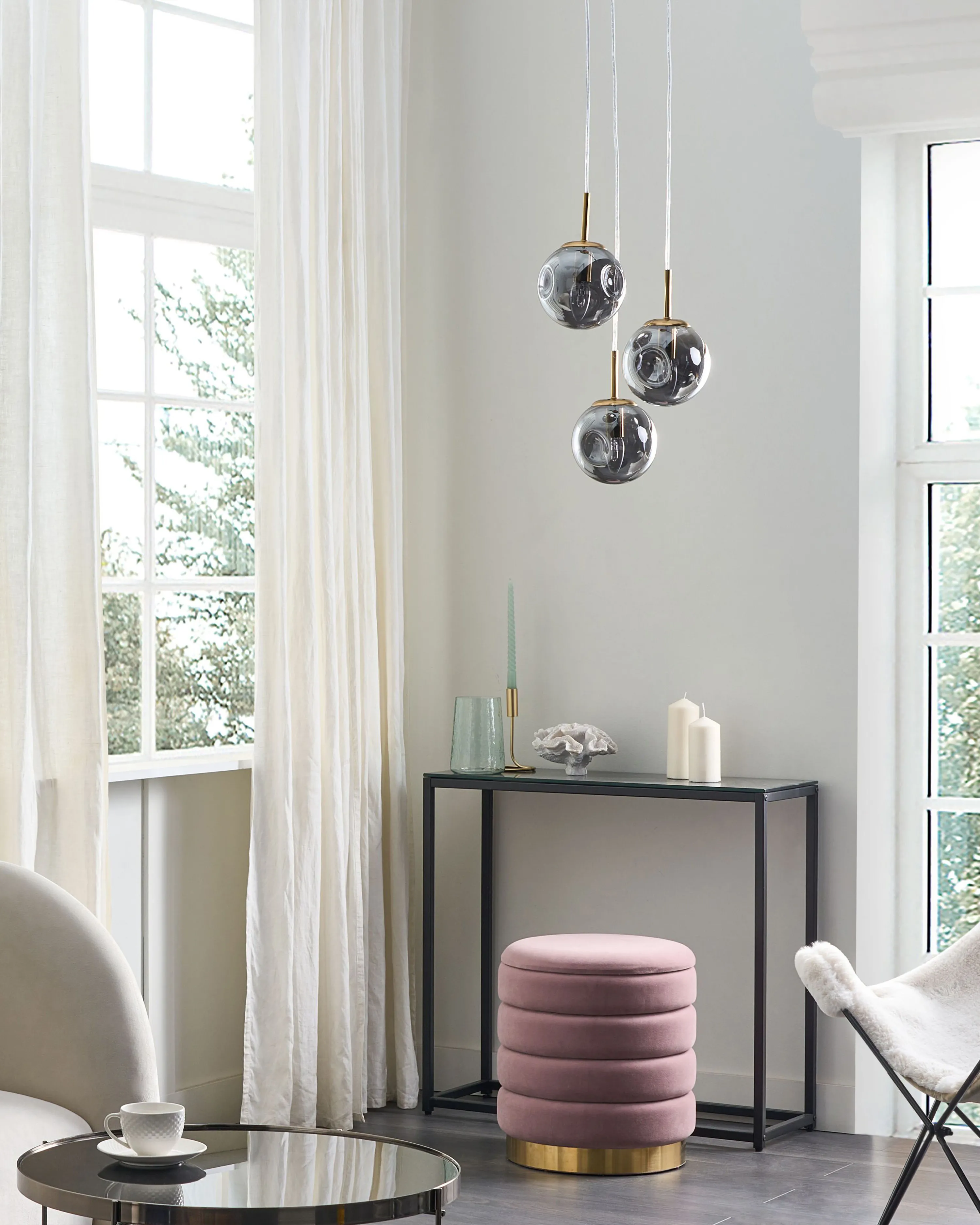 Hanglamp RALFES Glas Messing