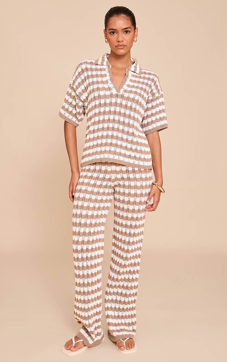 Moka Pantalon En Tricot À Rayures Crochet