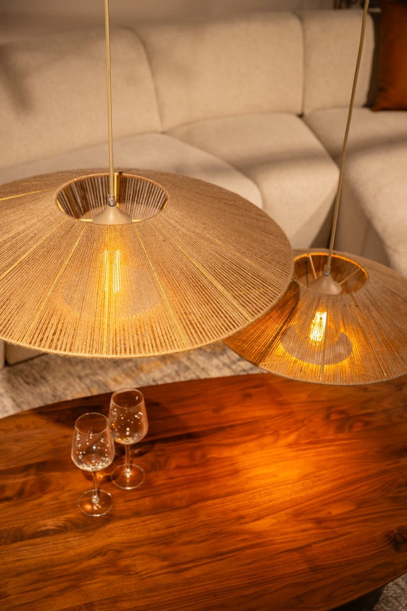 ETH Milou Hanglamp Zand 50cm Incl Creme pendel 3 meter