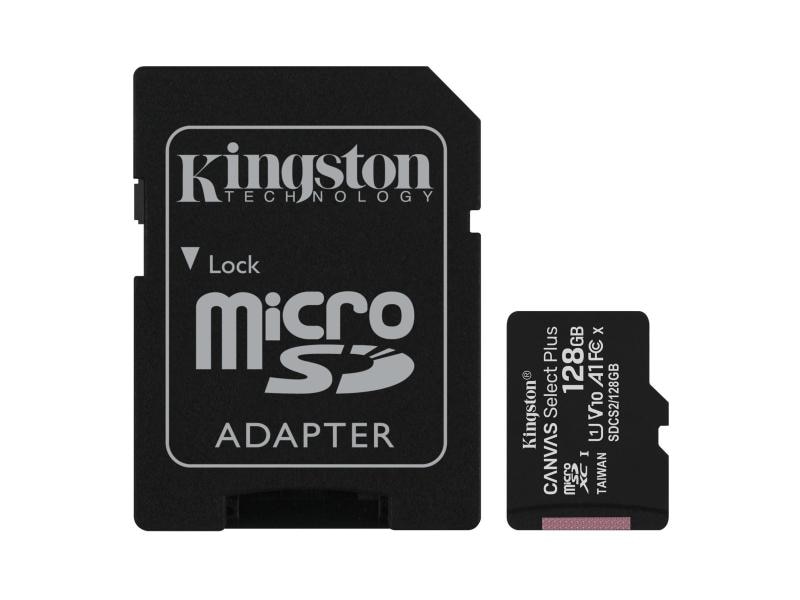 Kingston microSDXC-Karte Canvas Select Plus 128 GB SD-Karte, Class 10 U1 UHS-I V10, 128 GB