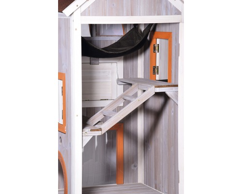 Kattenhuis Fancy Cat 58x55x109 cm grijsoranje