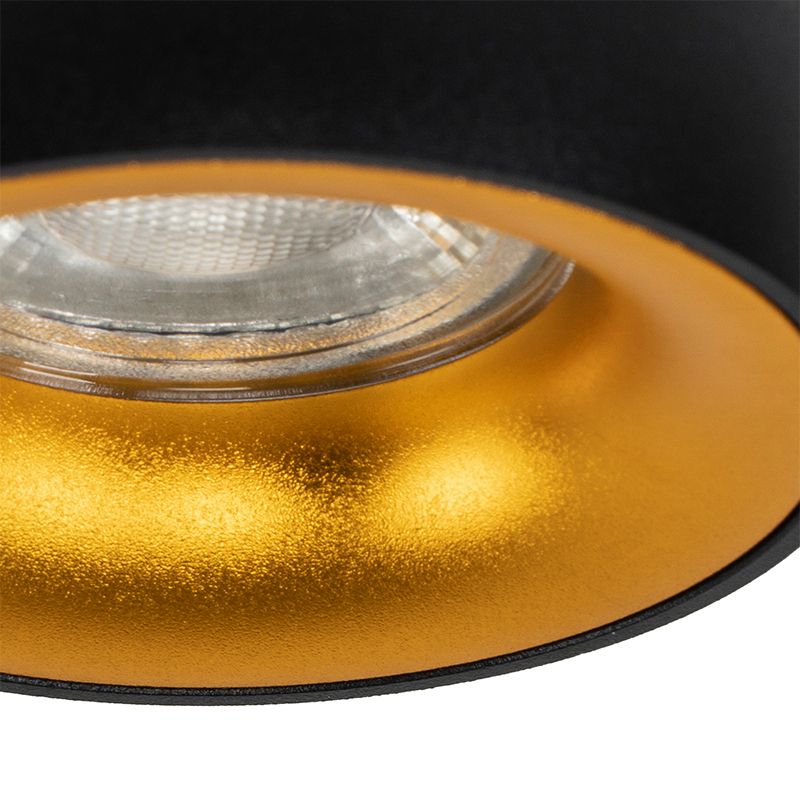 Set van 6 Design inbouwsport zwart met gouden binnenkant - Mooning