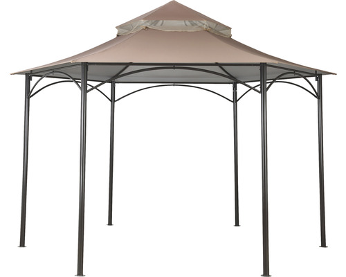 Gazebo Hexagon Joana Garden Place 3,3 x 3 m donkerbruin