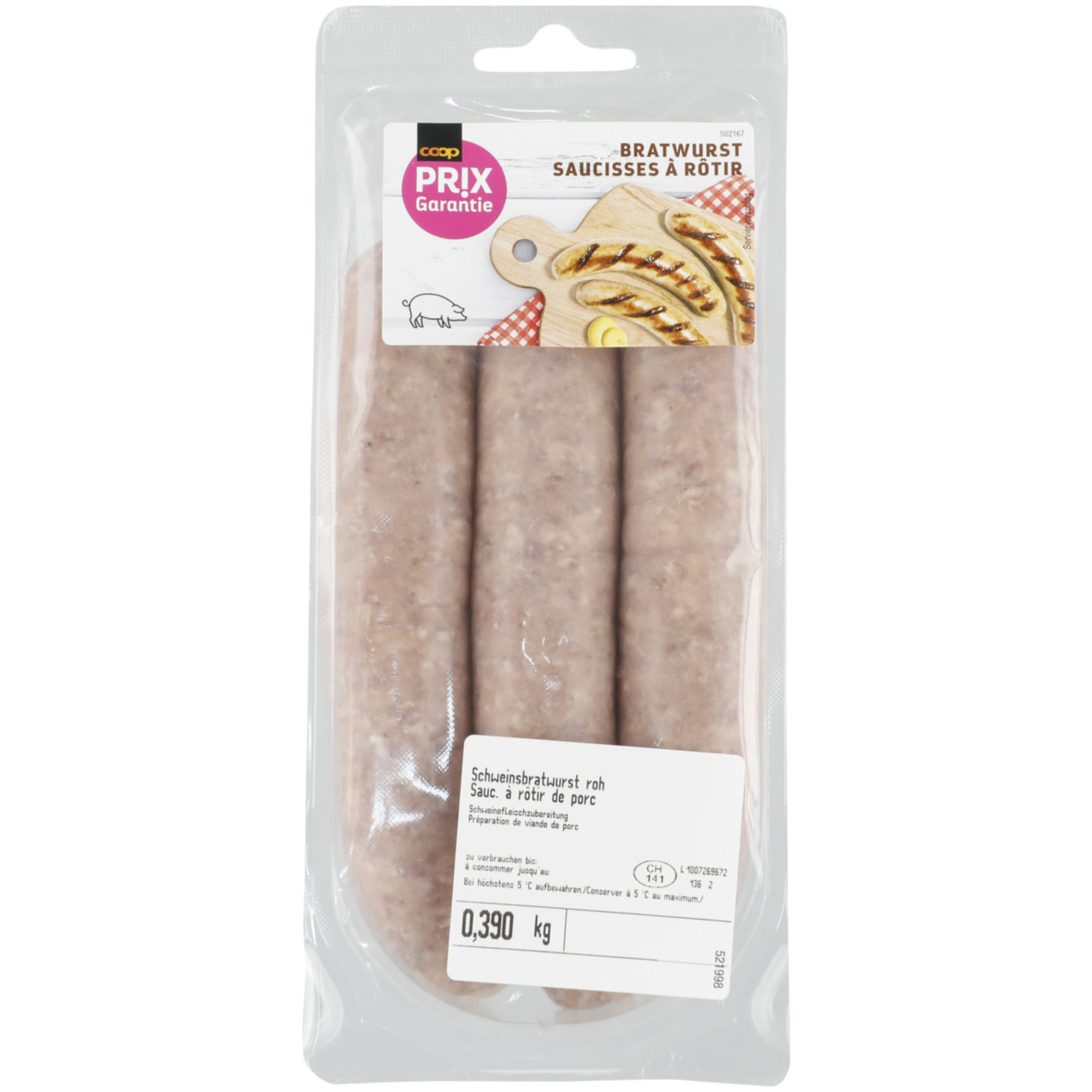 Prix Garantie Schweins-Bratwurst 3 Stück