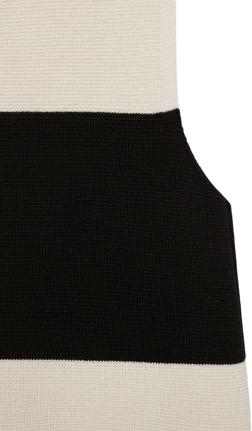 MANGO Short-striped knitted dress Light beige