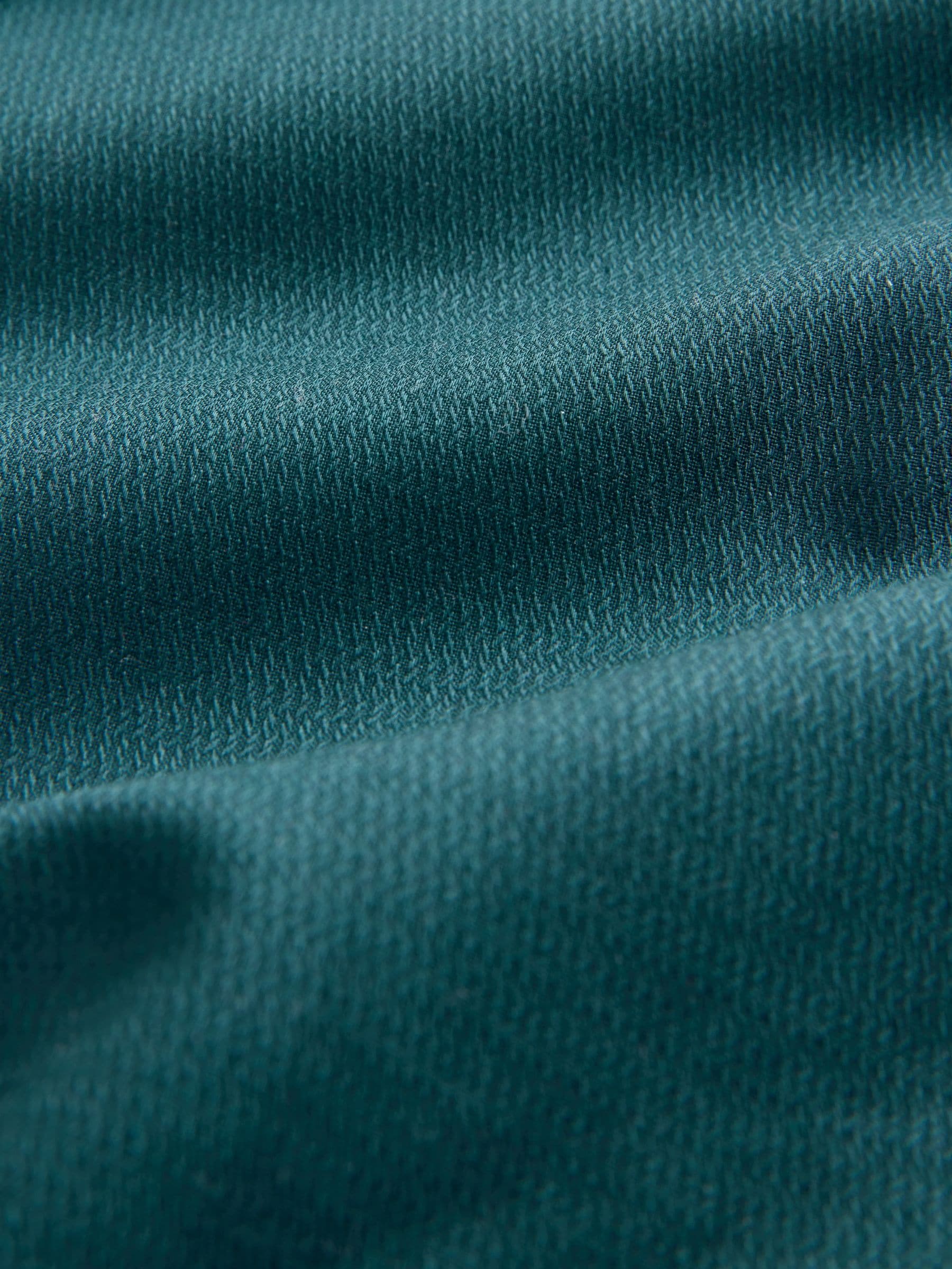 Blauwgroen - Normale Pasvorm - Onderhoudsvriendelijk, getextureerd, slim fit overhemd met enkele manchet