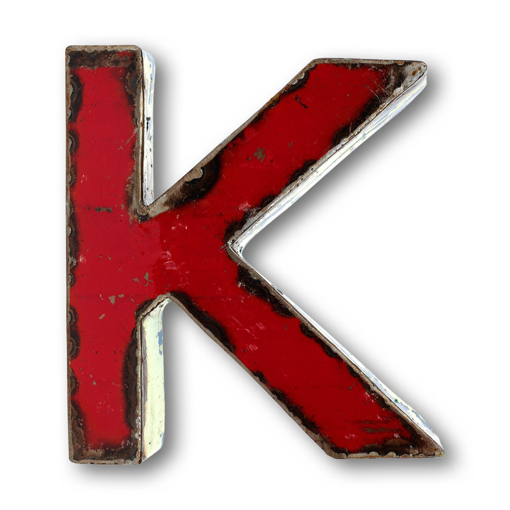 Metallbuchstabe 'K', multicolor, T 16 cm, B 20 cm, H 4 cm von fischer's lagerhaus