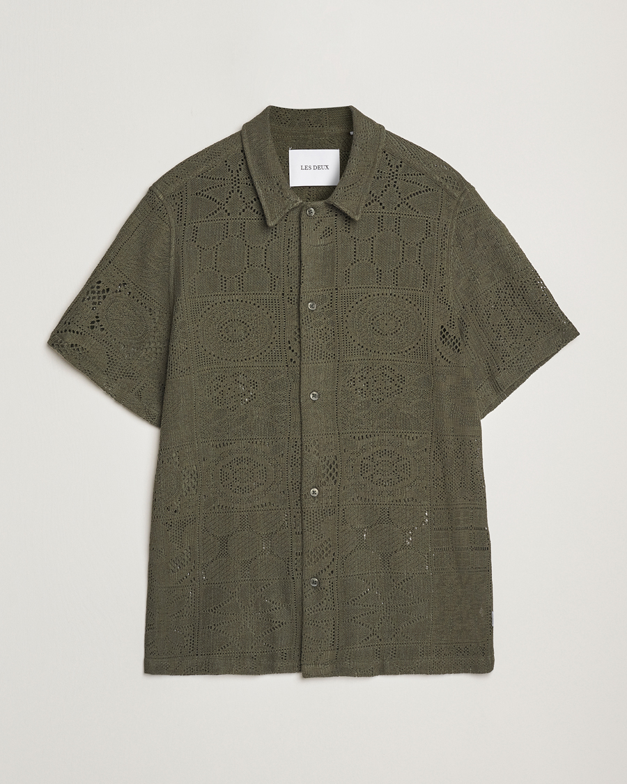 Les Deux Hector Lace Short Sleeve Shirt Green