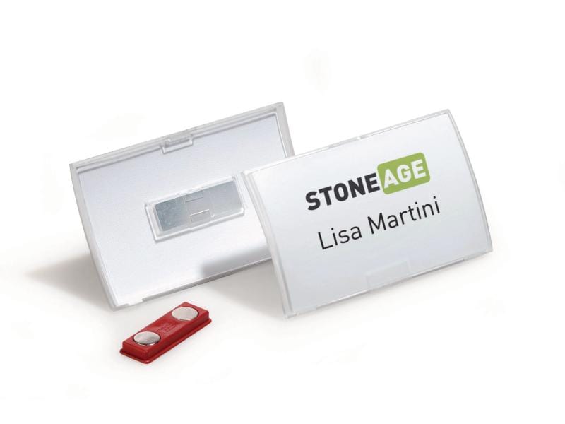 DURABLE Namensschild mit Magnet Click Fold 40 x 75 mm, 10 S 10 aufklappbare Namensschilder mit Doppel-Magneten