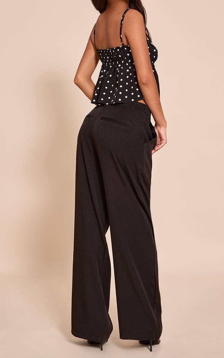 Noir Pantalon Tailleur Large Petite Taille