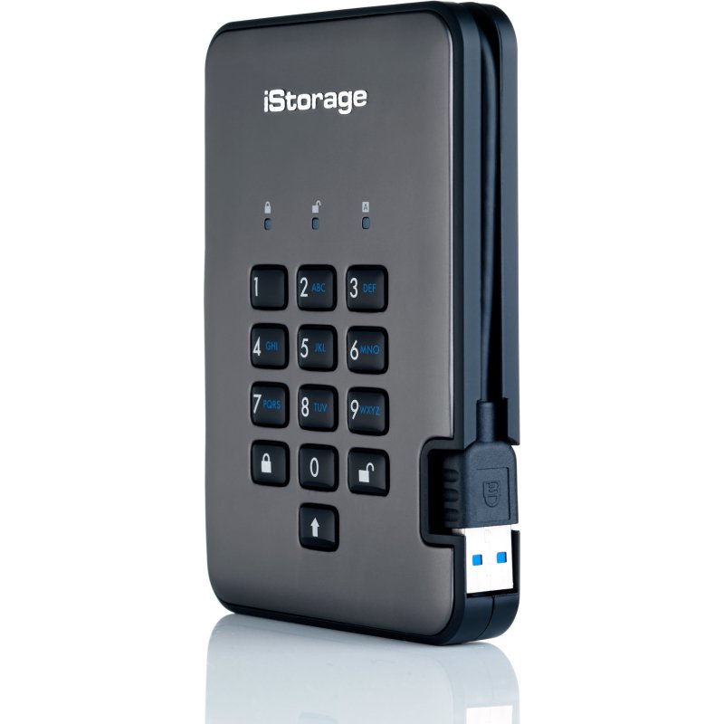 iStorage diskAshur PRO2 256-bit 512GB USB 3.2 FIPS Level 3 certified, secure encrypted solid-state drive IS-DAP2-256-SSD-512-C-X