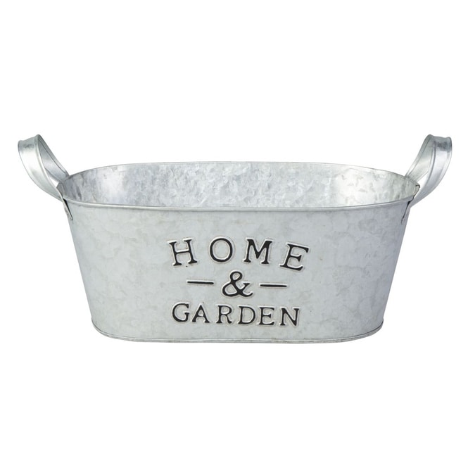 Übertopf - Home & Garden - aus Metall - ca. 26,5 x 11/ 14,5 x 22 cm