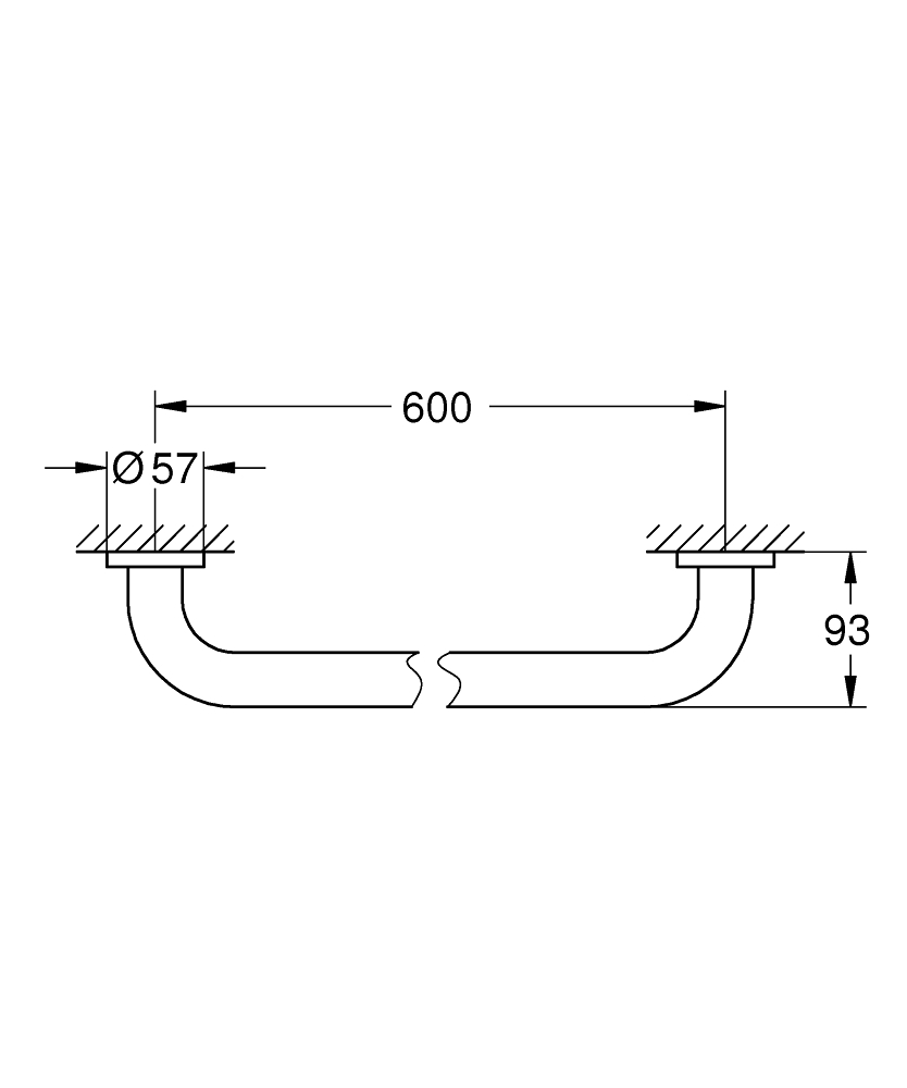 Grohe Essentials badgreep 60cm supersteel