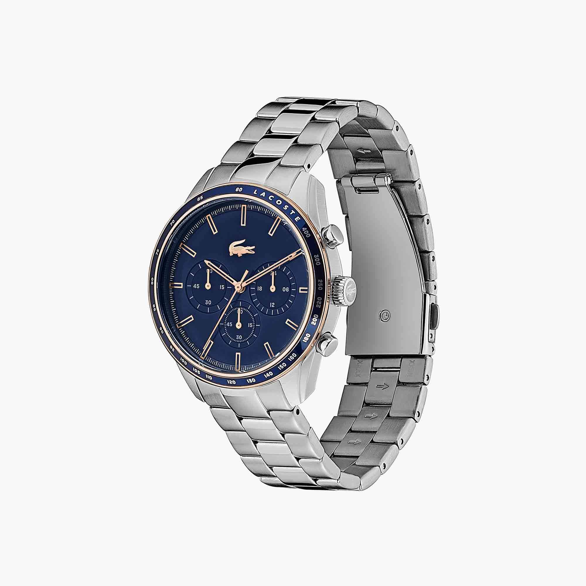 Montre chronographe Boston bleu marine avec bracelet en acier inoxydable Montres - Blanc - Lacoste - Homme