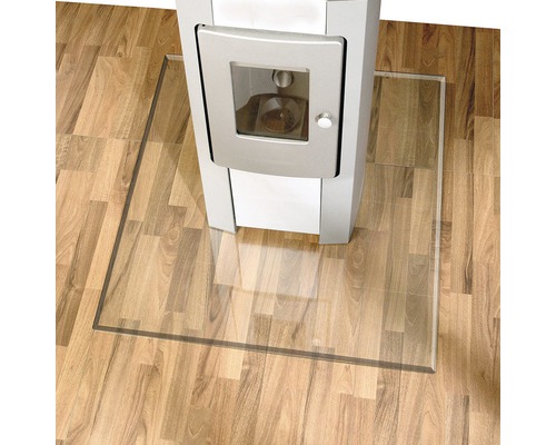 Brandwerende plaat van gehard veiligheidsglas (ESG) 1000 x 850 mm rechthoekig transparant