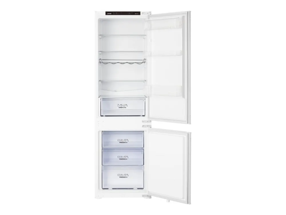 Gorenje NRKI418EP1 - Køleskab/fryser - bund-fryser - til indbygning - niche - bredde: 56 cm - dybde: 56 cm - højde: 177.5 cm - 246 liter - Klasse E - hvid