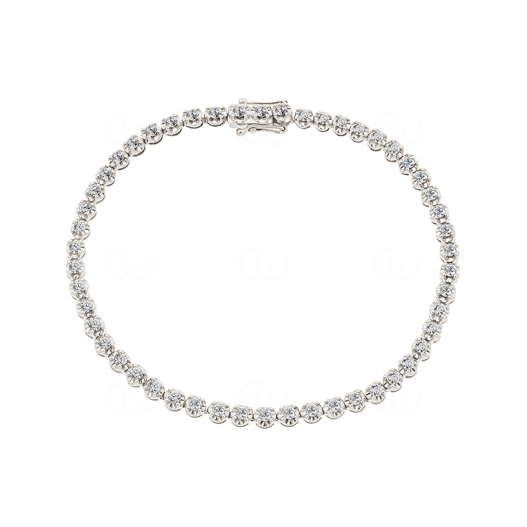 2.02 Karat Diamanten Tennisarmband 750/18 K Weissgold