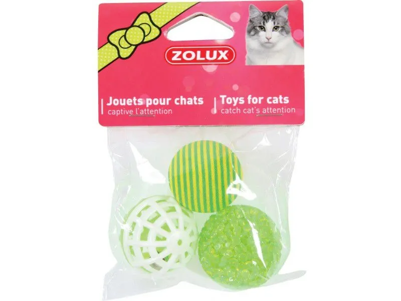 Zolux Cat toys 3 different balls 4 cm
