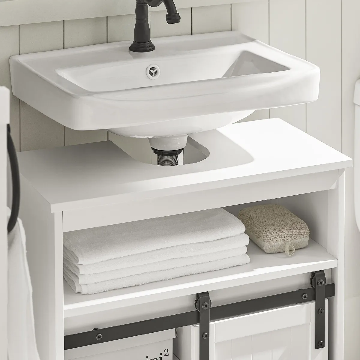SoBuy BZR61-W Meuble sous Lavabo