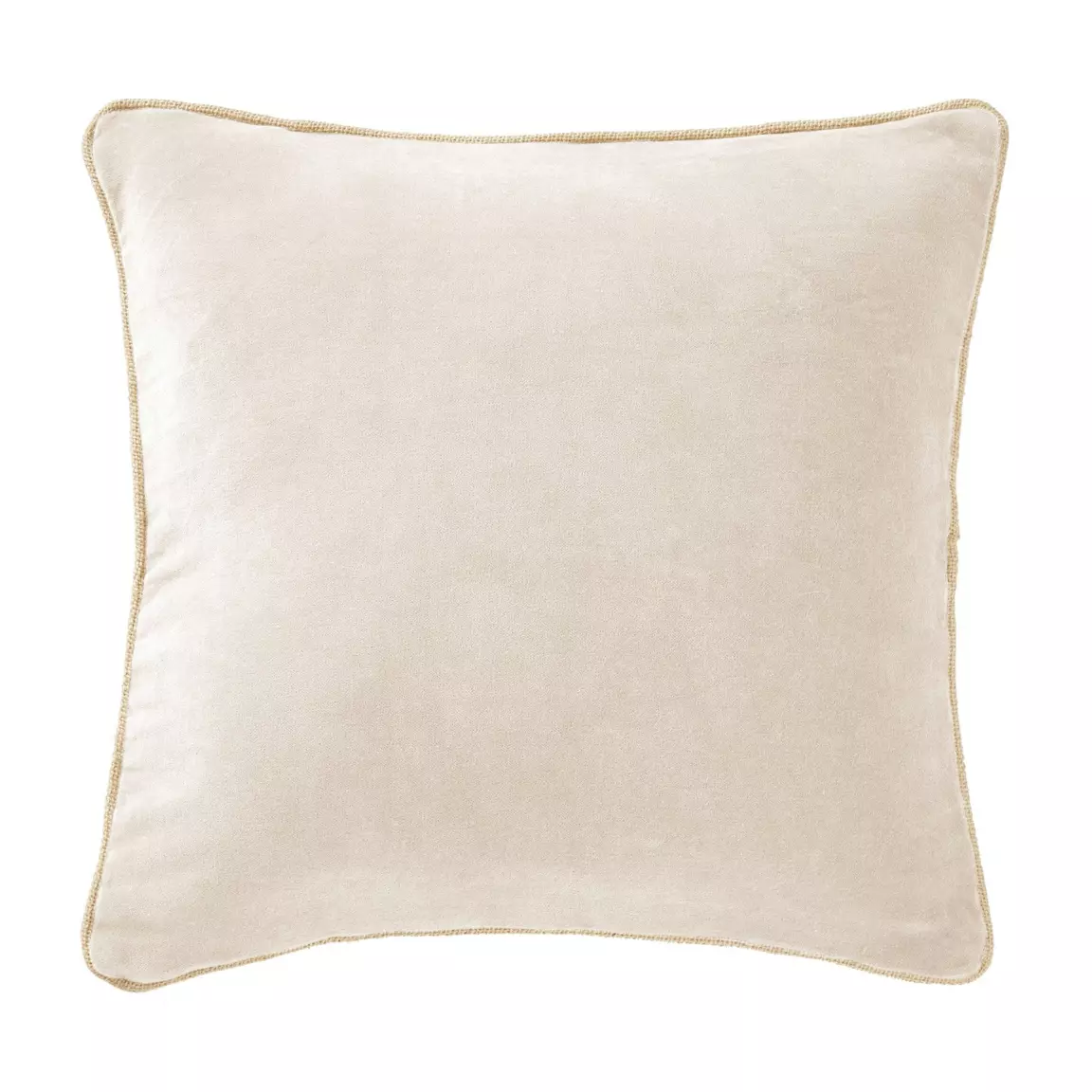 Coussin carré velours de coton (45 x 45 cm) César Beige pampa