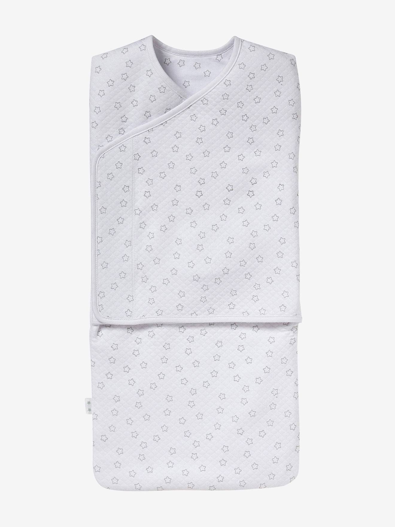 Swaddle VERTBAUDET tamanho médio com estampa branca