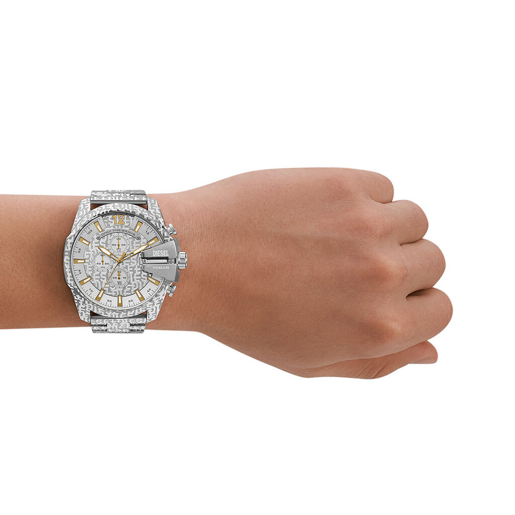 Montre Diesel Mega Chief Argenté