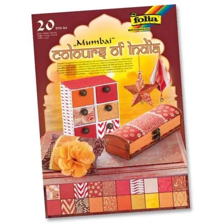 Folia Kreativblock Mumbai, 20 Blatt sortiert, DIN A4