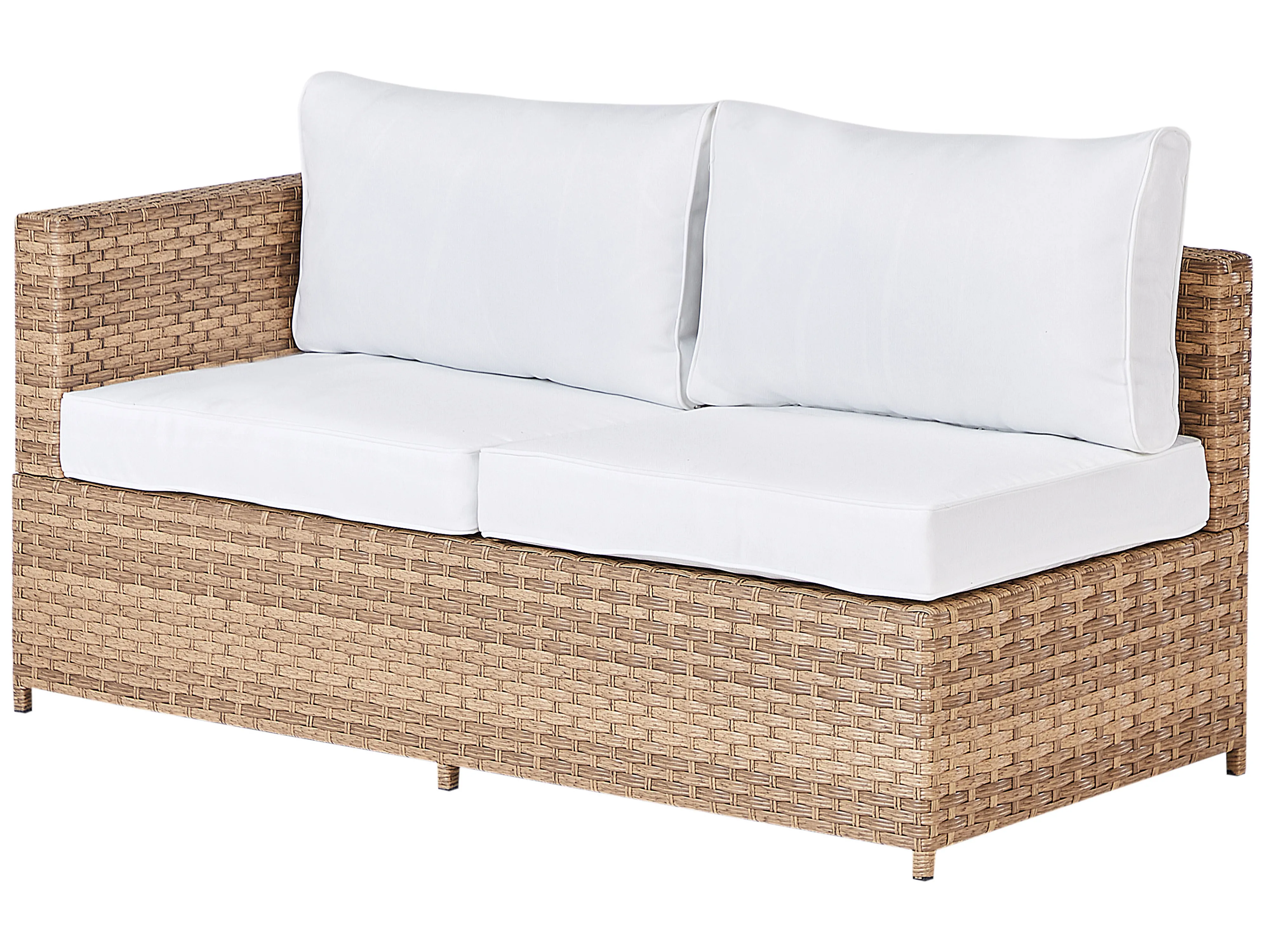 Tuin hoekloungeset met tafel 4-zits AVOLA linkszijdig PE rotan Gebroken wit