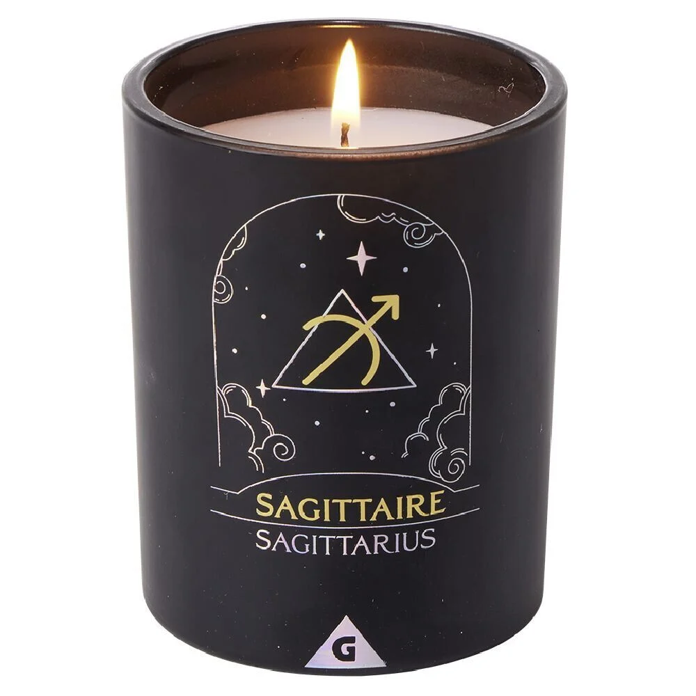 Bougie bijou doré signe astro Sagittaire senteur fleur d'oranger 36H