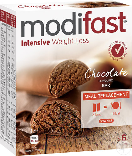 Modifast Snack & Meal Barres Repas Chocolat Lait 6x31g