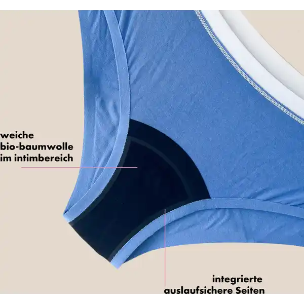 Nahtlose Periodenunterwäsche Hipster Teenager Gr. XS-S hellblau