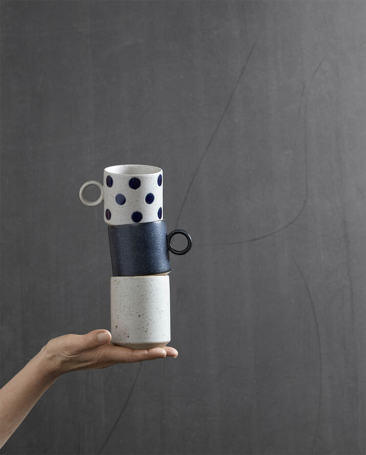 Nordal GRAINY cup w. handle, dark blue