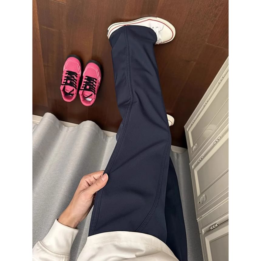 Kimeya - Hoge taille effen rechte broek