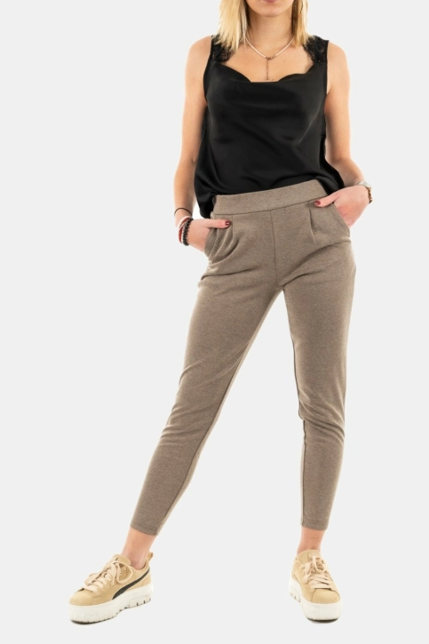 pantalons ichi kate pique marron