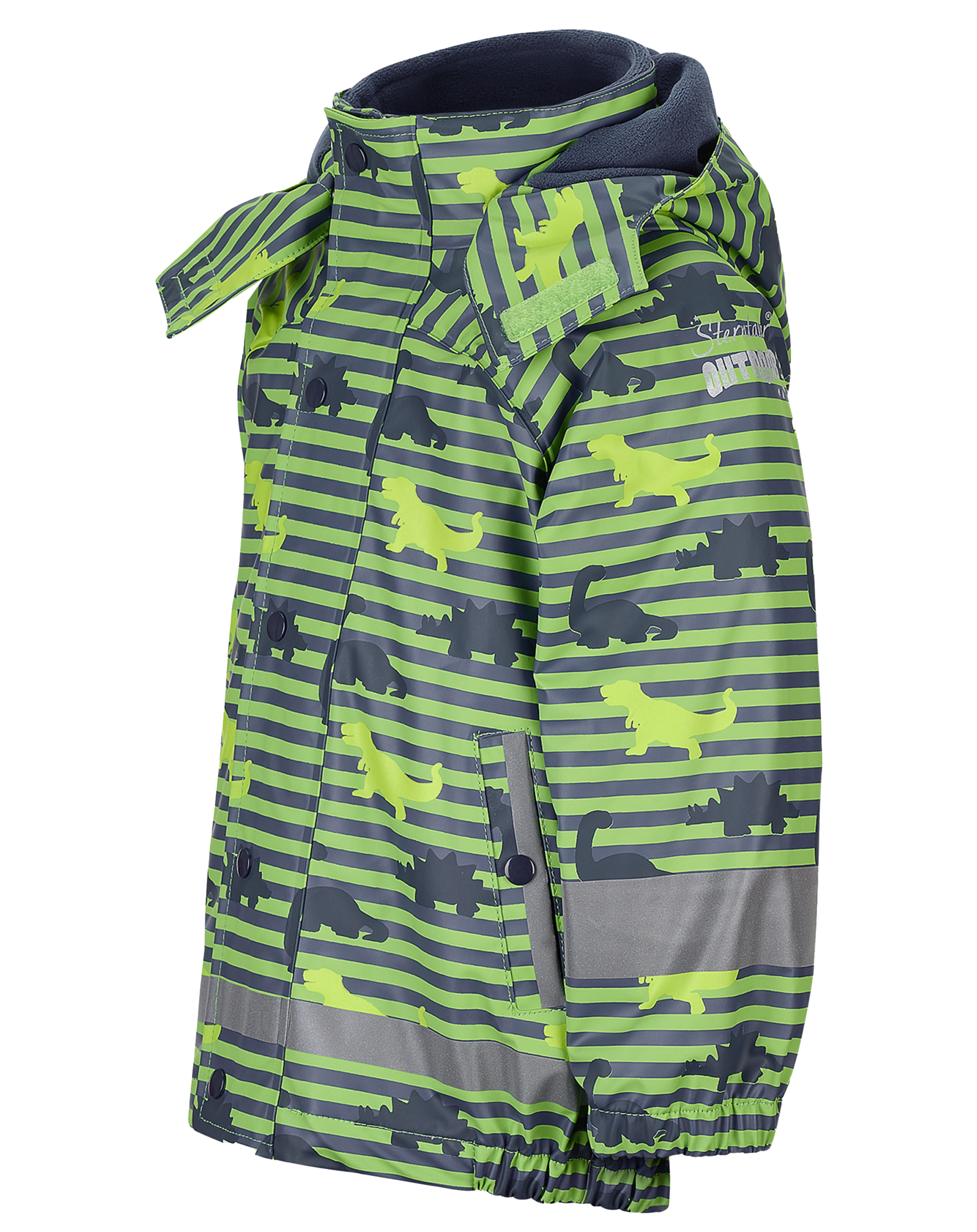 Regenjacke DINO mit Innenfleece in grün