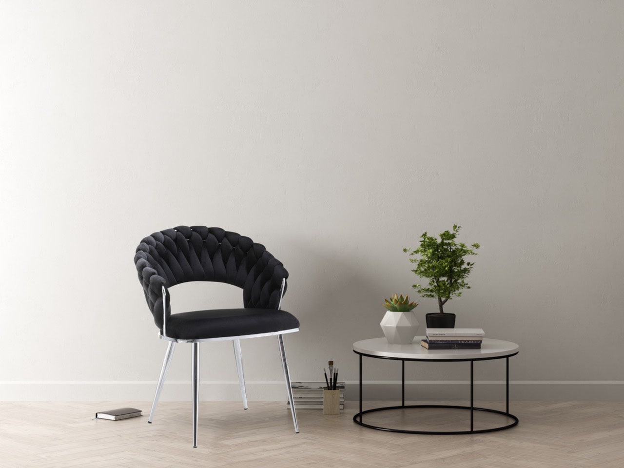 Kayoom Polsterstuhl »Stuhl Finesse 125 2er-Set, TOPSELLER! Flechtverarbeitung am Rücken« (Set) 2 Stk.2-er Set, angesagter Flechtoptik, bequem und stabil