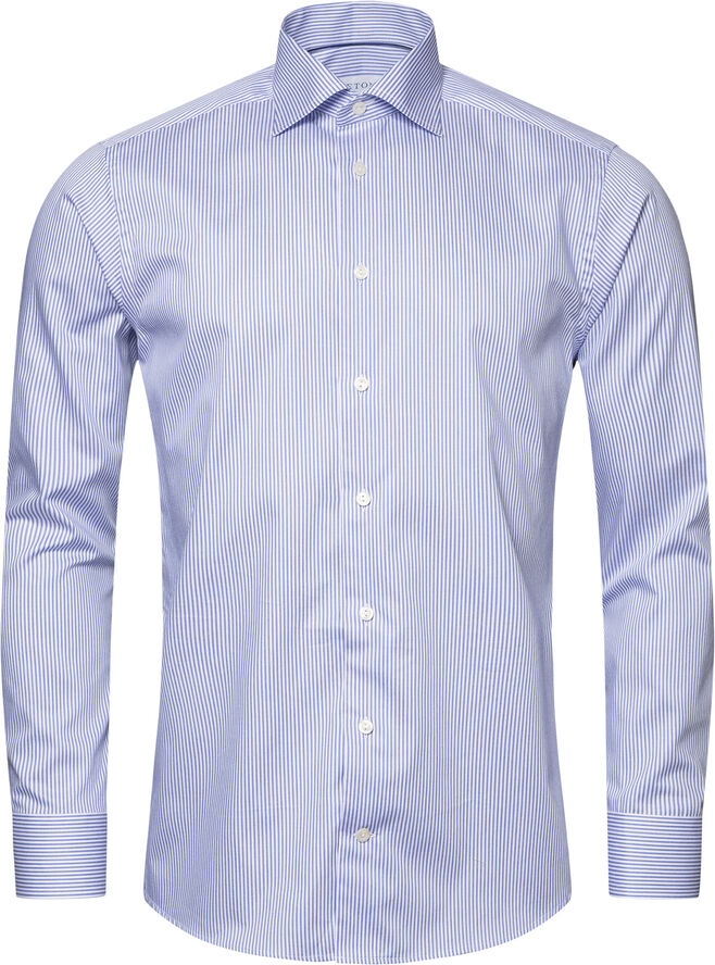 ETON Contemporary Fit Mid Blue Twill Shirt Blå
