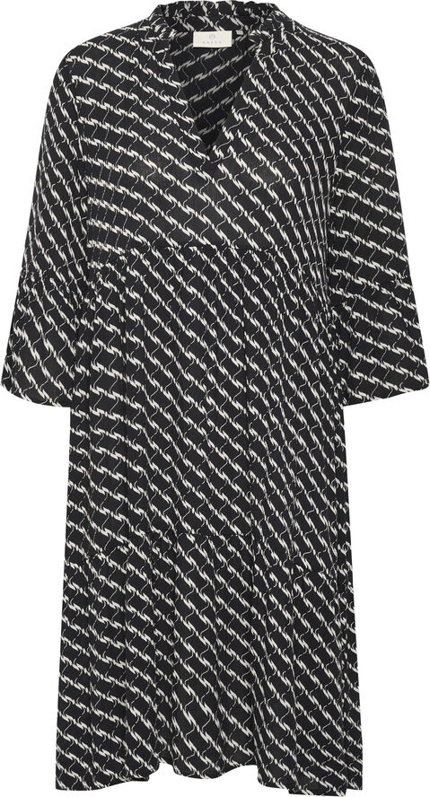 Kaffe KAmarita Amber Dress Black/chalk graphic print