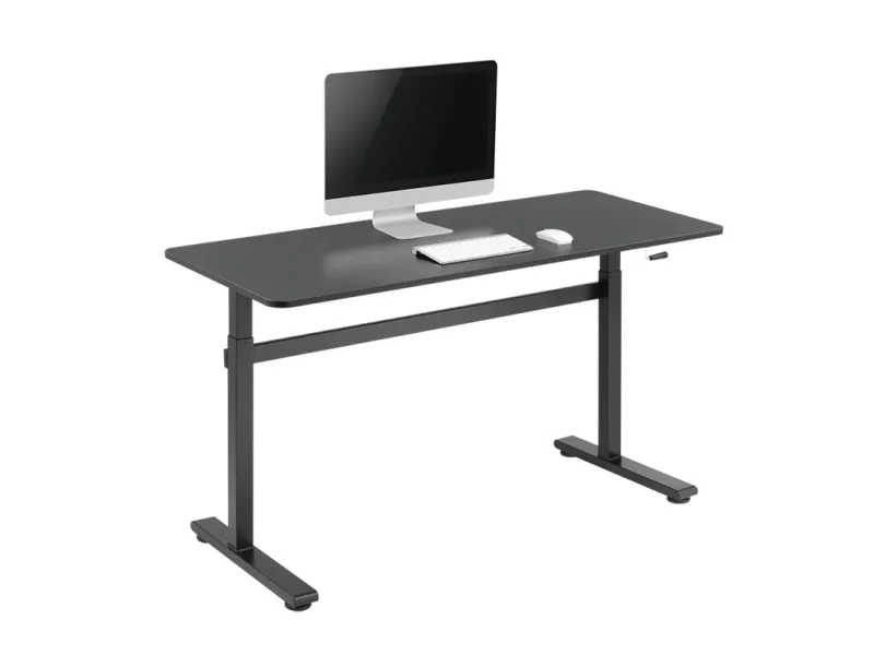 LogiLink EO0027, Lige, Rektangulær form, Spånplader, Aluminium, Stål, Hjemmekontor, Kontor, Sort