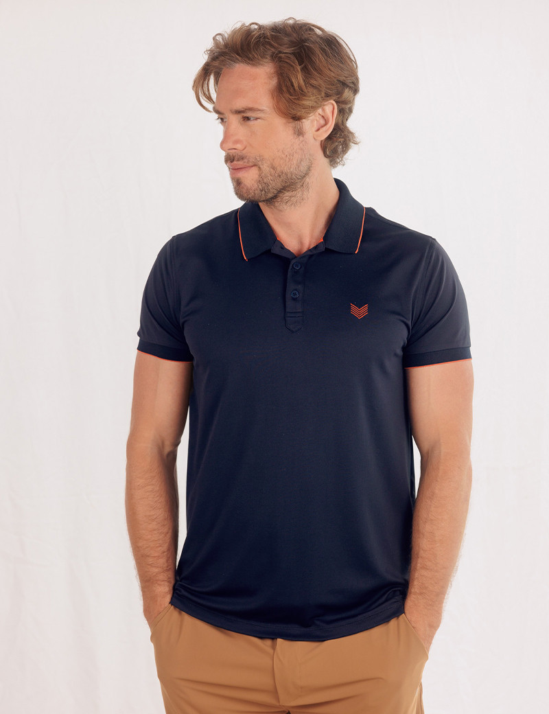 HBT PIQUES | ROCK POLO BICOLORE MARINE
