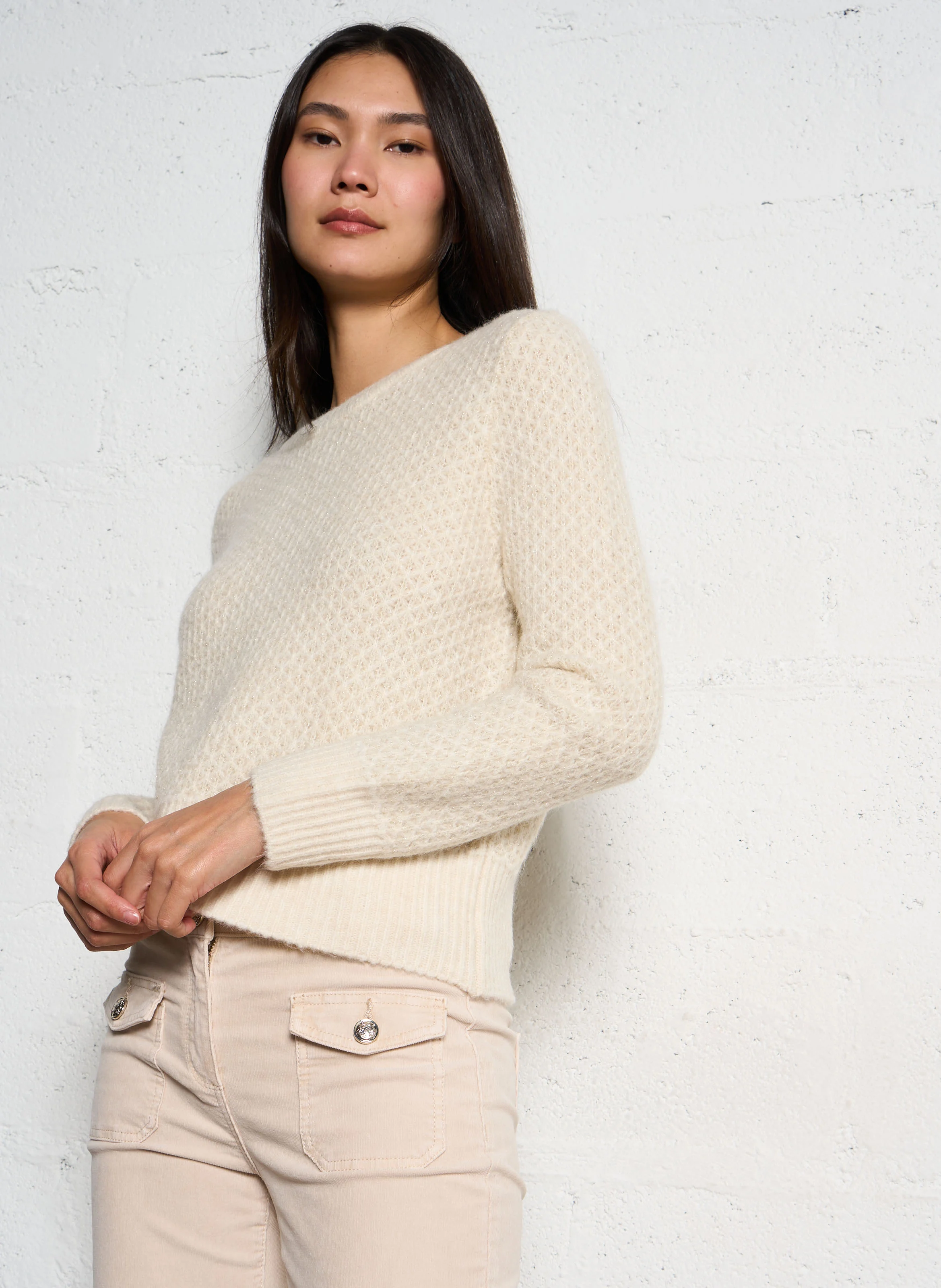 MPAUL - Pull col rond manches longues | Beige