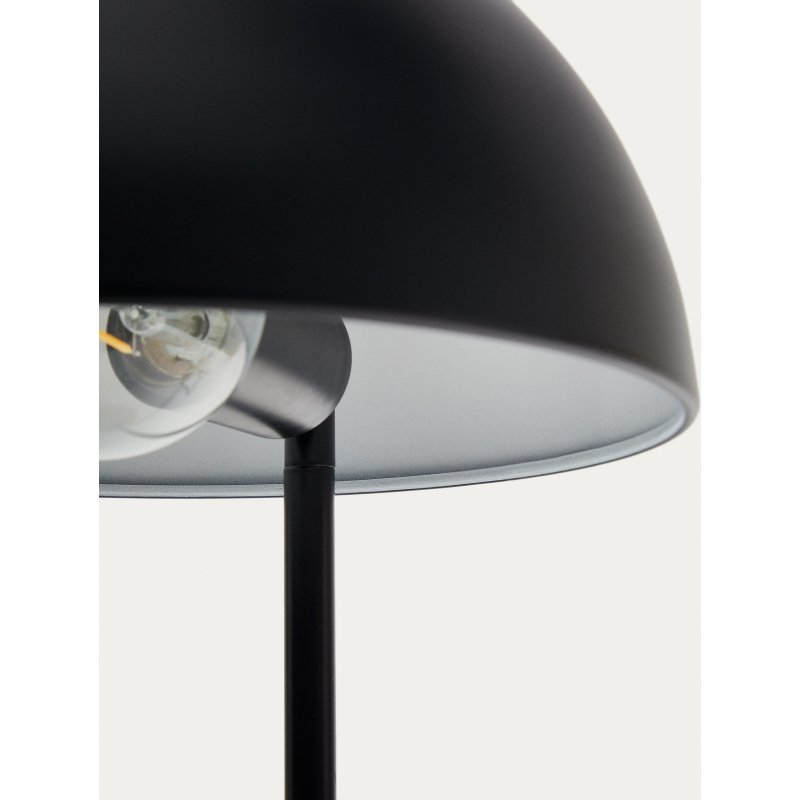 Lampe de table Catlar en bois de frêne et métal avec finition noire
